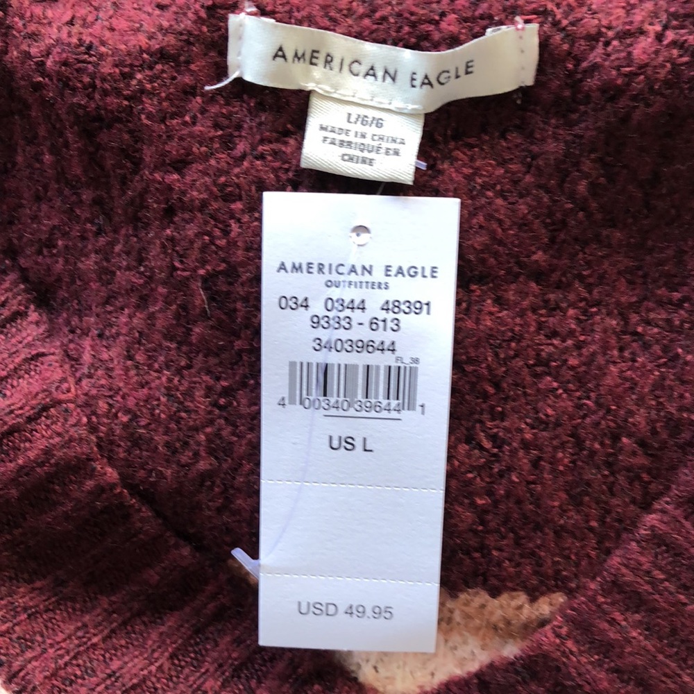 🔥NWT🔥 American Eagle Outfitters Women’s Oversized Waffle Knit V-Neck Sweater - Picture 5 of 10